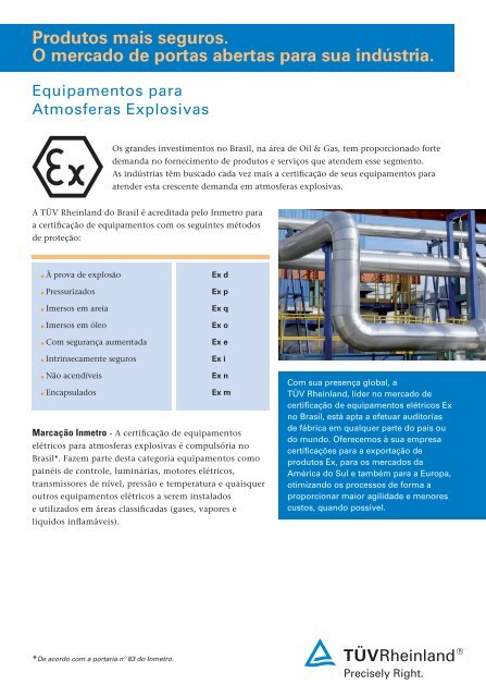 Veja o PDF com mais informações - TÜV Rheinland do Brasil