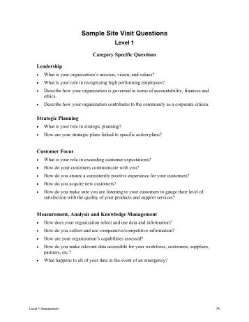 Sample Site Visit Questions Level 1.pdf