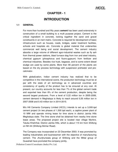 chapter - 1 introduction - Meghalaya State Pollution Control Board