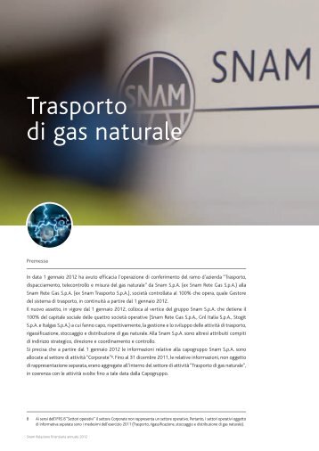 Trasporto di gas naturale - Snam