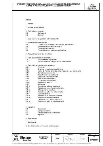 GASD C.09.04.01 Foglio 1 di 42 - Snam