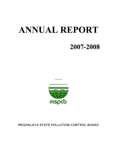 annual report 2007-2008 - Meghalaya State Pollution Control Board