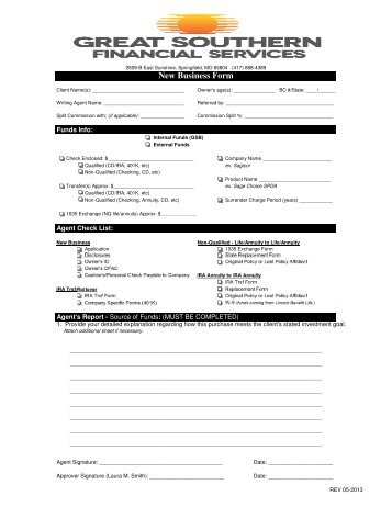 New Business Form 0513 - Marketing Financial