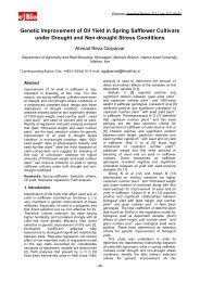 Genetic Improvement of Oil Yield in Spring Safflower Cultivars under ...