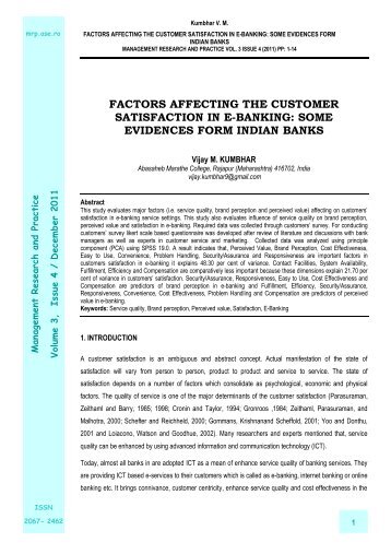 factors affecting the customer satisfaction in e-banking: some ...