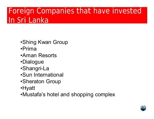 Business opportunities in Sri Lanka