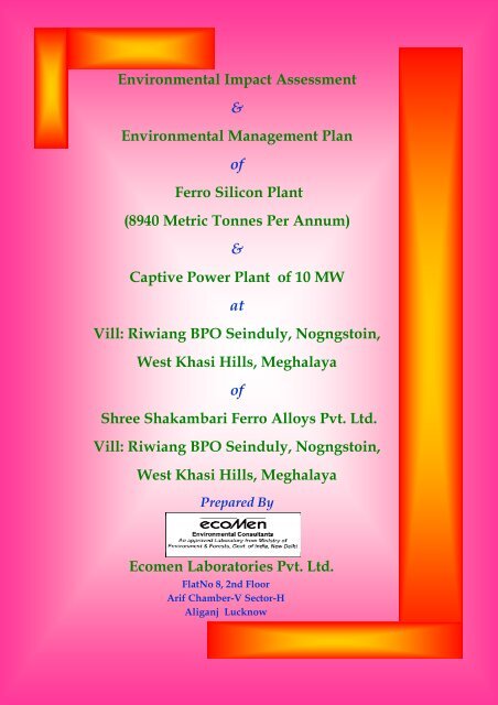 Ecomen Laboratories Pvt. Ltd. - Meghalaya State Pollution Control ...