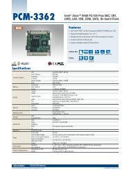 Features PCM-3362 IntelÂ® Atomâ¢ N450 PC/104-Plus ... - New Data