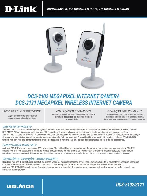 DCS-2102 MEGAPIXEL INTERNET CAMERA DCS-2121 ... - D-Link