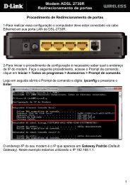 Procedimento de Redirecionamento de portas - D-Link