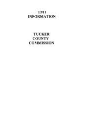 e911 information tucker county commission - Public Service ...
