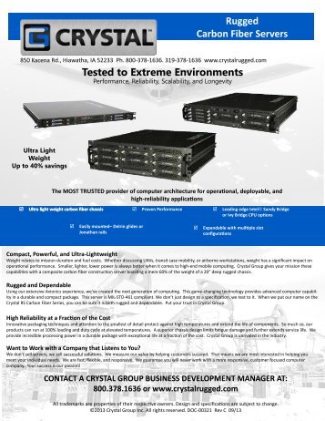 Rugged 3U Carbon Fiber Server Spec Sheet - Crystal Group