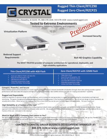 RTCZ90 Rugged Thin Client - Crystal Group