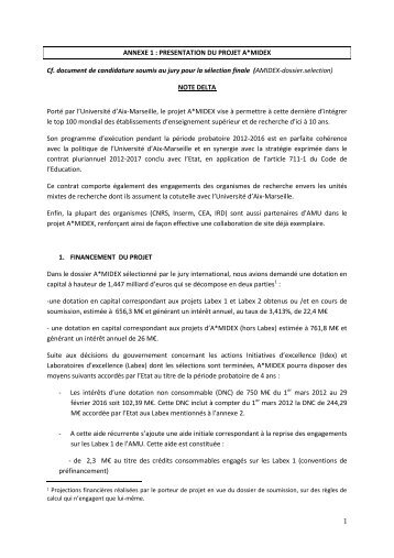 Annexe de la convention AMIDEX - Direction des Affaires Générales ...