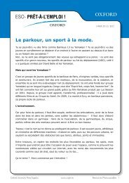 Le parkour, un sport Ã  la mode. - Oxford University Press