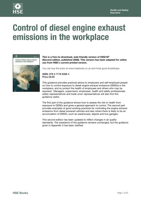 Control of diesel engine exhaust emissions in the workplace