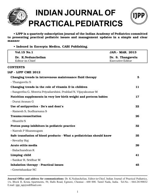 indian journal of practical pediatrics - IJPP