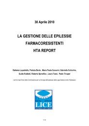 la gestione delle epilessie farmacoresistenti hta report - Lice