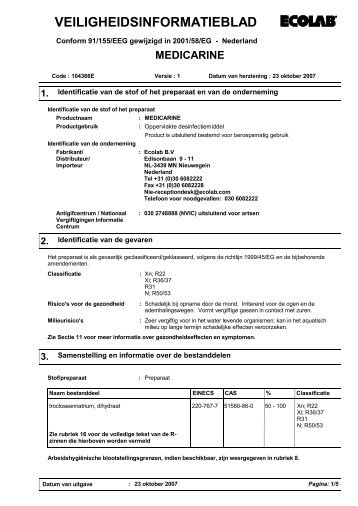 Veiligheidsblad downloaden - Msk