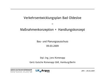 Verkehrsentwicklungsplanung â PrÃ¤sentation, 9 ... - Bad Oldesloe