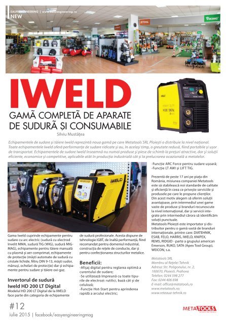 IWELD, gamă completă de aparate de sudură și consumabile