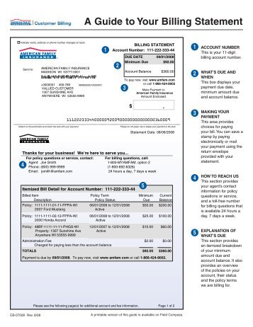 A Guide to Your Billing Statement - American Family Insurance