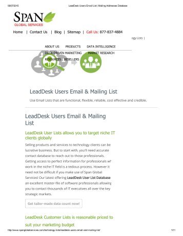 Get only deliverable IT contact from LeadDesk User Mailing Lists