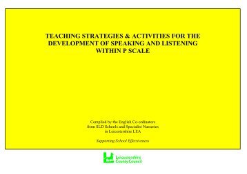 teaching strategies & activities for the - Leicestershire County Council