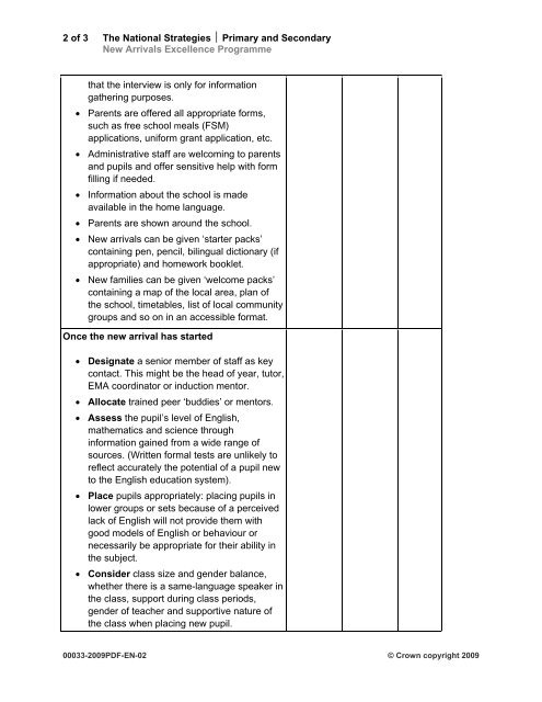 Primary effective induction checklist