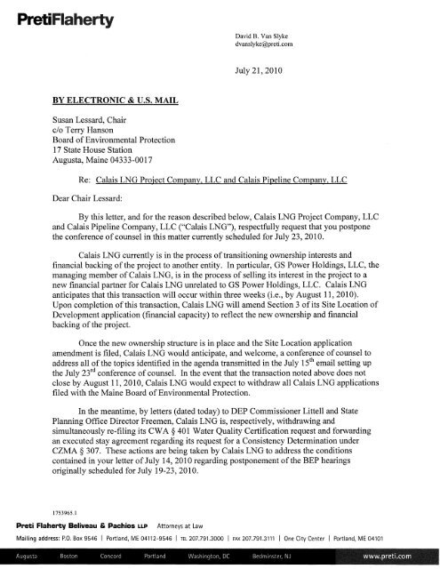 CLNG letter announcing loss of Goldman Sachs' support - Save ...