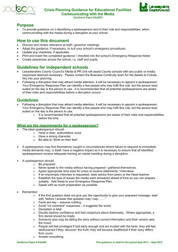 Purpose How to use this document Guidelines for independent ...