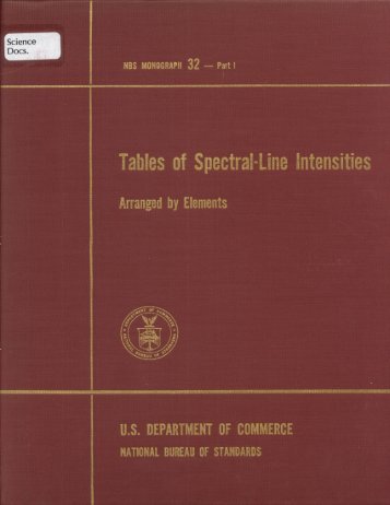 Tables of Spectral-Line Intensities