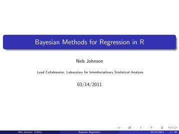Bayesian Methods for Regression in R - LISA