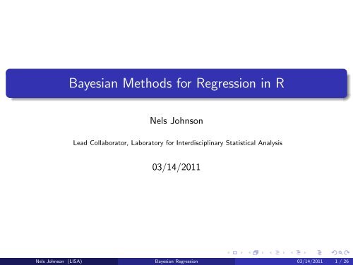 Bayesian Methods for Regression in R - LISA