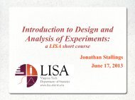 Introduction to Design and Analysis of Experiments: - LISA