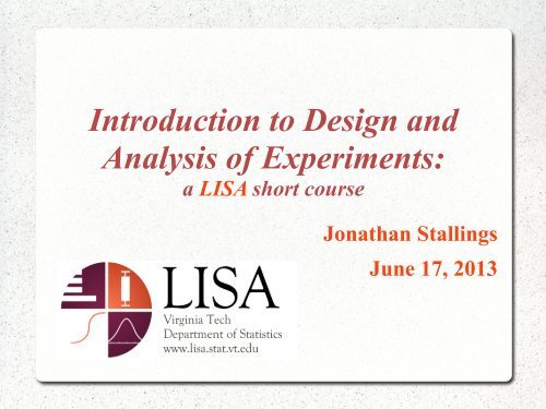 Introduction to Design and Analysis of Experiments: - LISA