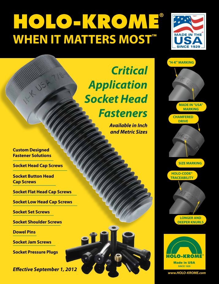 Torquing Specification Inch & Metric Fastener Chart HoloKrome