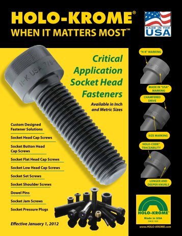 Socket Head Cap Screws - Holo-Krome