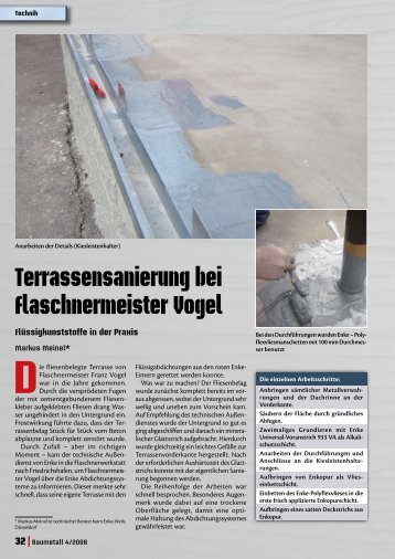 Terrassensanierung bei Flaschnermeister Vogel
