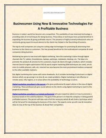 Businessmen Using New & Innovative Technologies For A Profitable Business