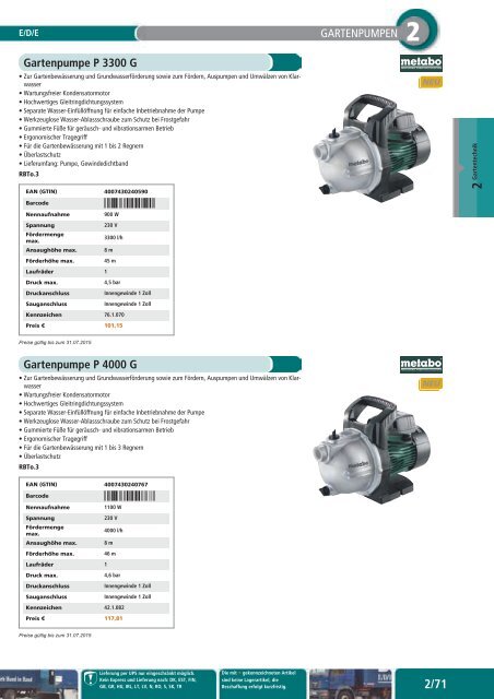 Gartentechnik und -bedarf