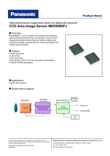 MN39470 CCD Area Image Sensor MN39470PT super high resolution CCD area image sen