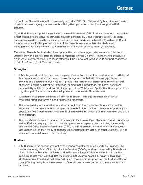 Magic Quadrant for Enterprise Application Platform as a Service, Worldwide