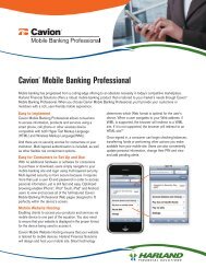 Cavion Mobile Banking Professional Product Sheet