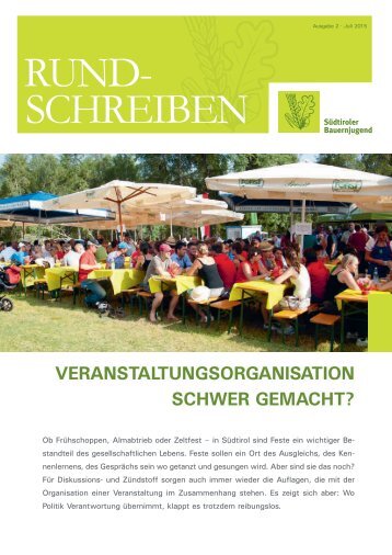Rundschreiben Nr. 2 - 2015 der Südtiroler Bauernjugend 