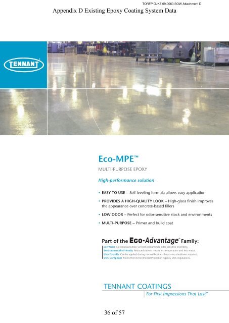 SOW Attachment D Epoxy Coating System Used on Hangar Floor