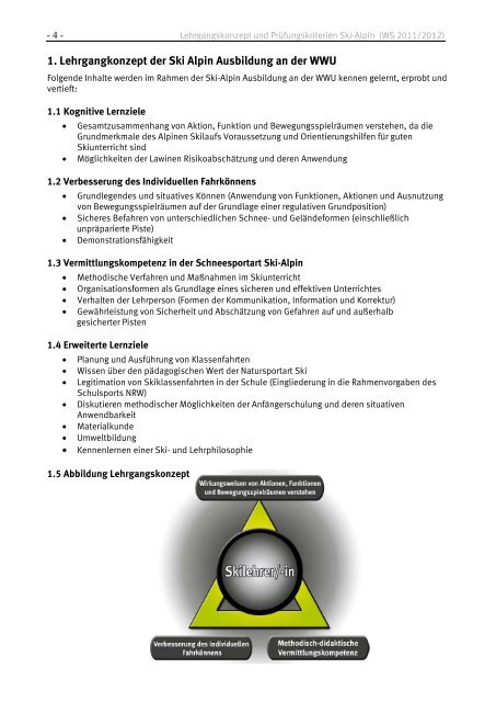 Lehrkonzept und Prüfungskriterien