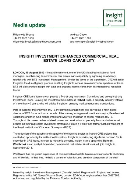 Insight Investment enhances commercial real estate loan capability