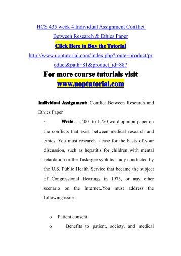Conflict between research and ethics paper