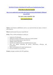 ISCOM 472 Week 5 Individual JIT and Process Standardization Paper